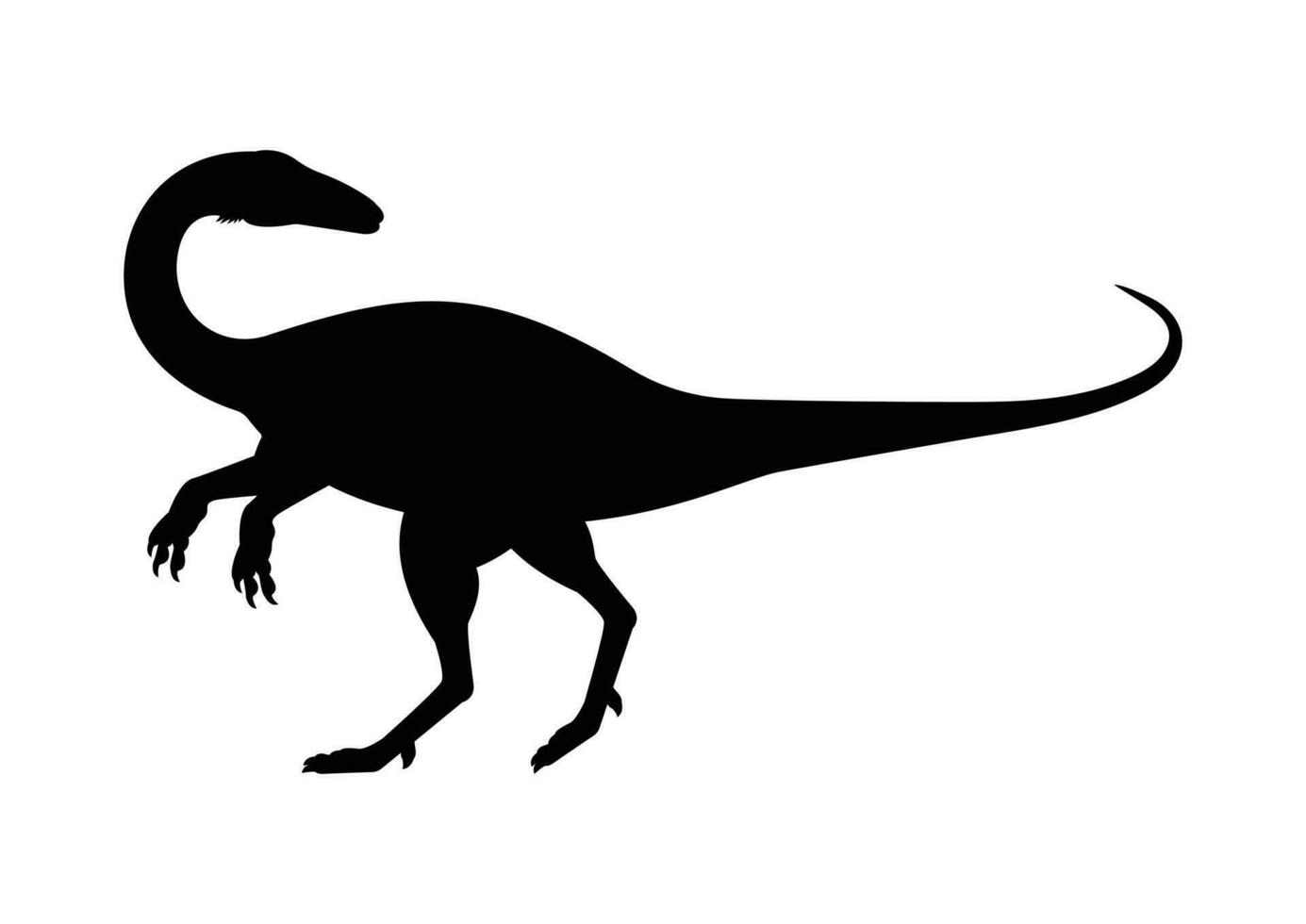 coelophysis dinosaurus silhouet vector geïsoleerd Aan wit achtergrond