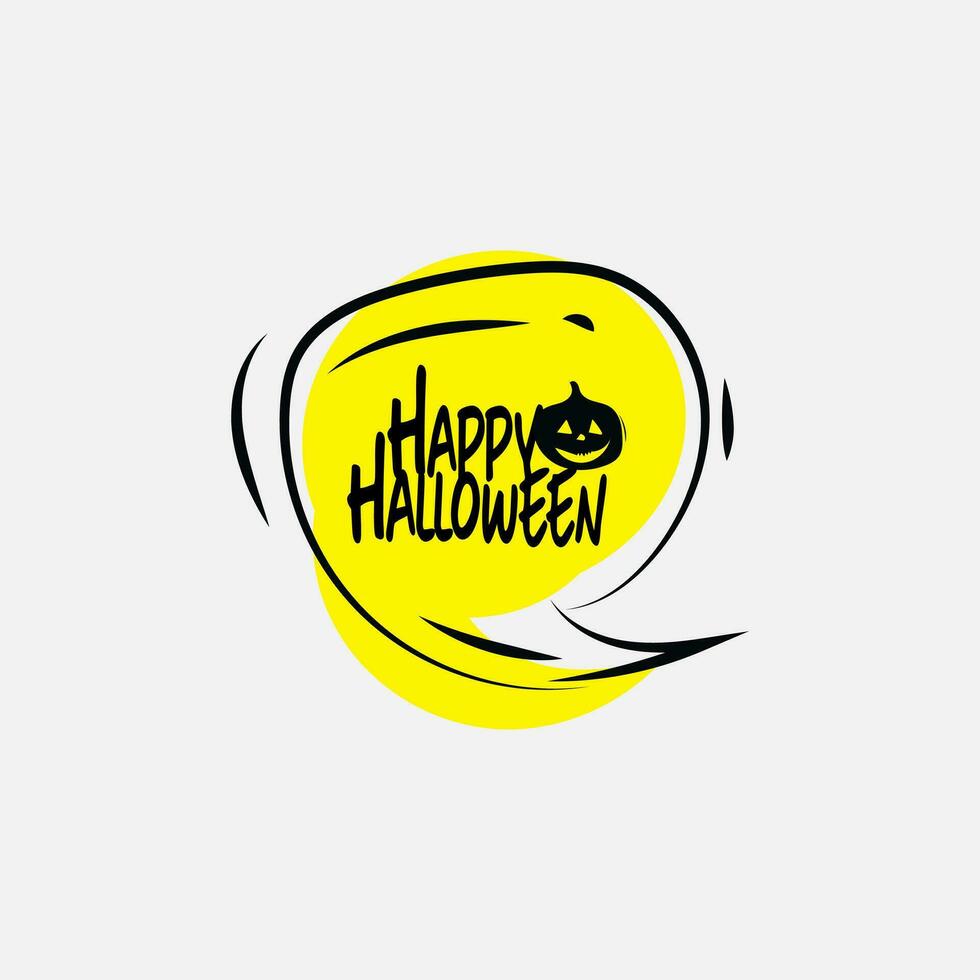gelukkig halloween tekst doos element met traditioneel karakters. van toepassing voor groet kaarten, uitnodigingen, affiches, partij flyers. vector