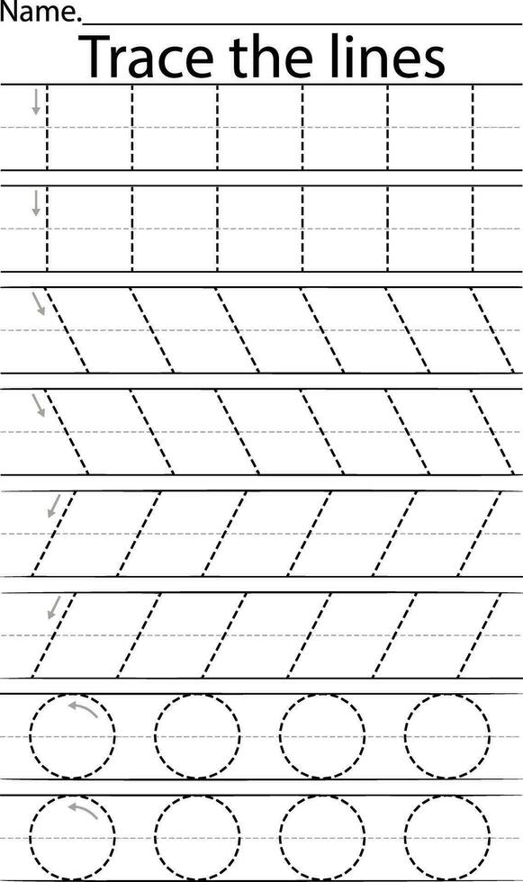 traceren werkblad voor kinderen vector