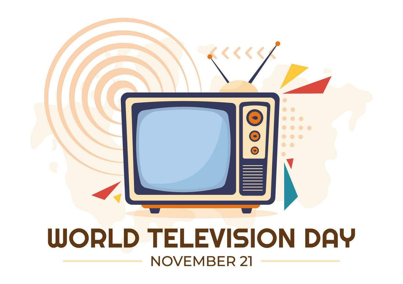 wereld televisie dag vector illustratie Aan november 21 met TV voor web banier of poster in vlak tekenfilm achtergrond ontwerp