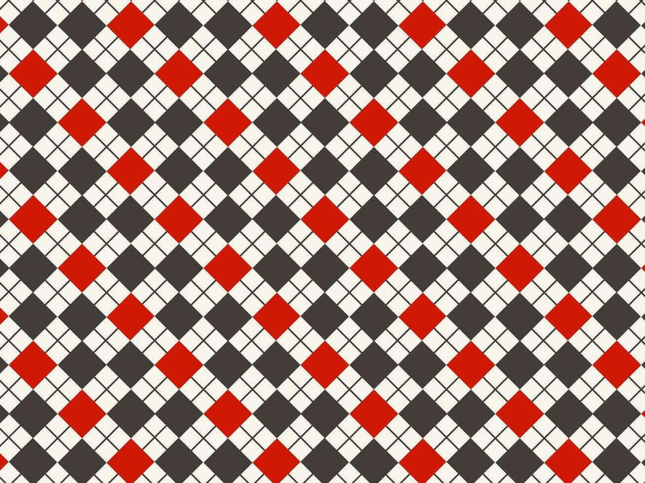 argyle stijl rood zwart wit controleur patroon vector