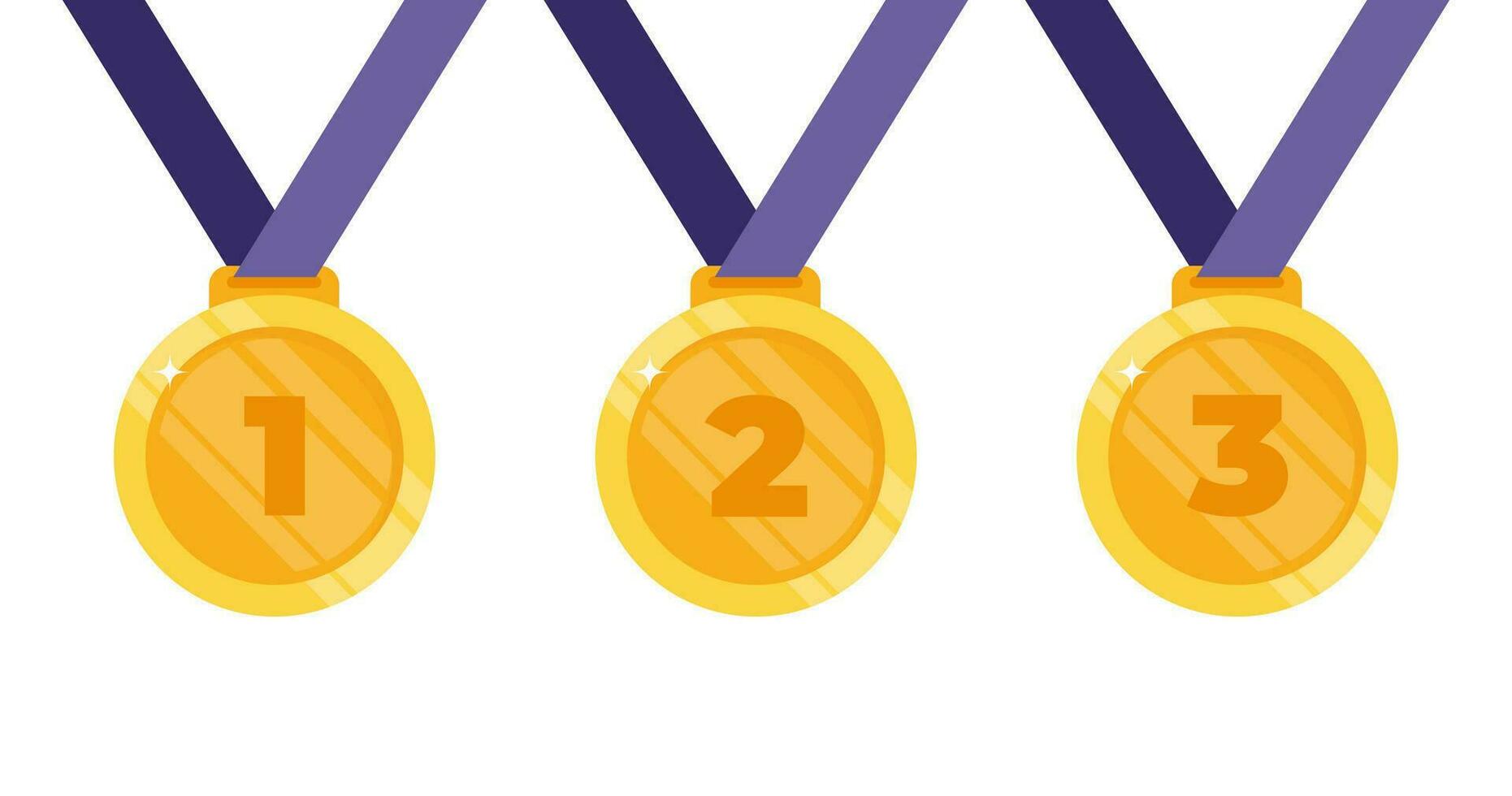 goud, zilver en bronzen medaille icoon. medaille set. medailles geïsoleerd Aan wit achtergrond. vector illustratie.