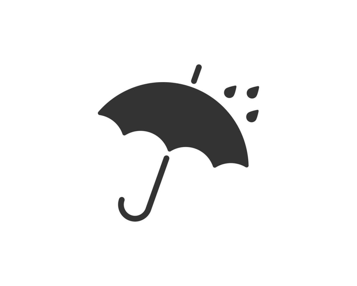 paraplu icoon vector. regen bescherming. concept voor verzekering bedrijf. zwart en wit silhouet vlak ontwerp vector