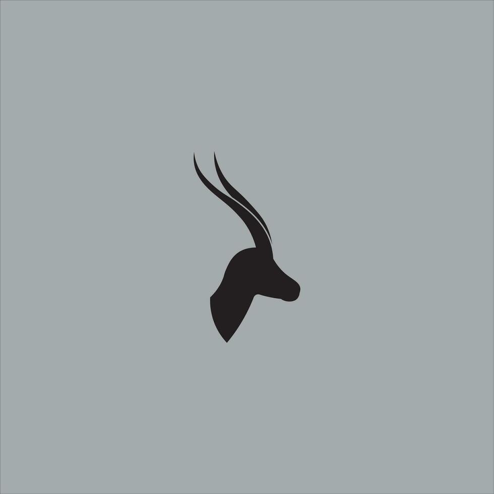 gazelle logo ontwerp met zwart kleur vector