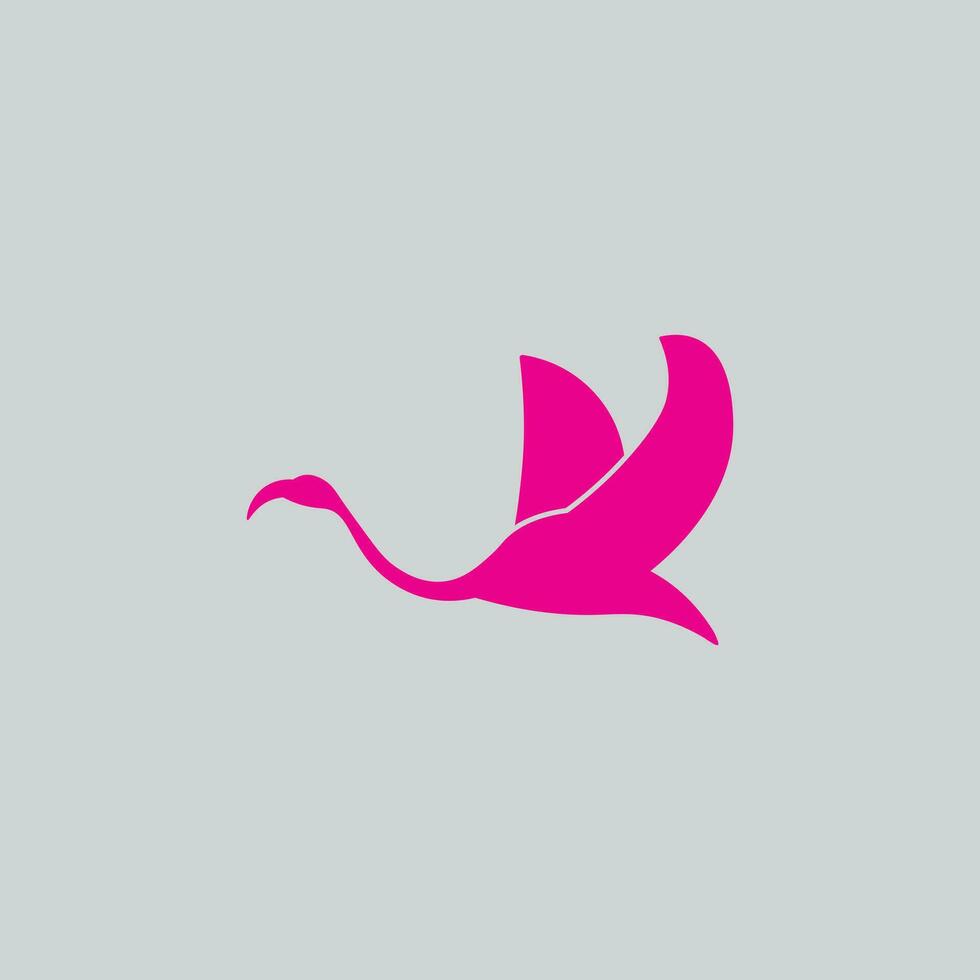 roze flamingo logo ontwerp vector