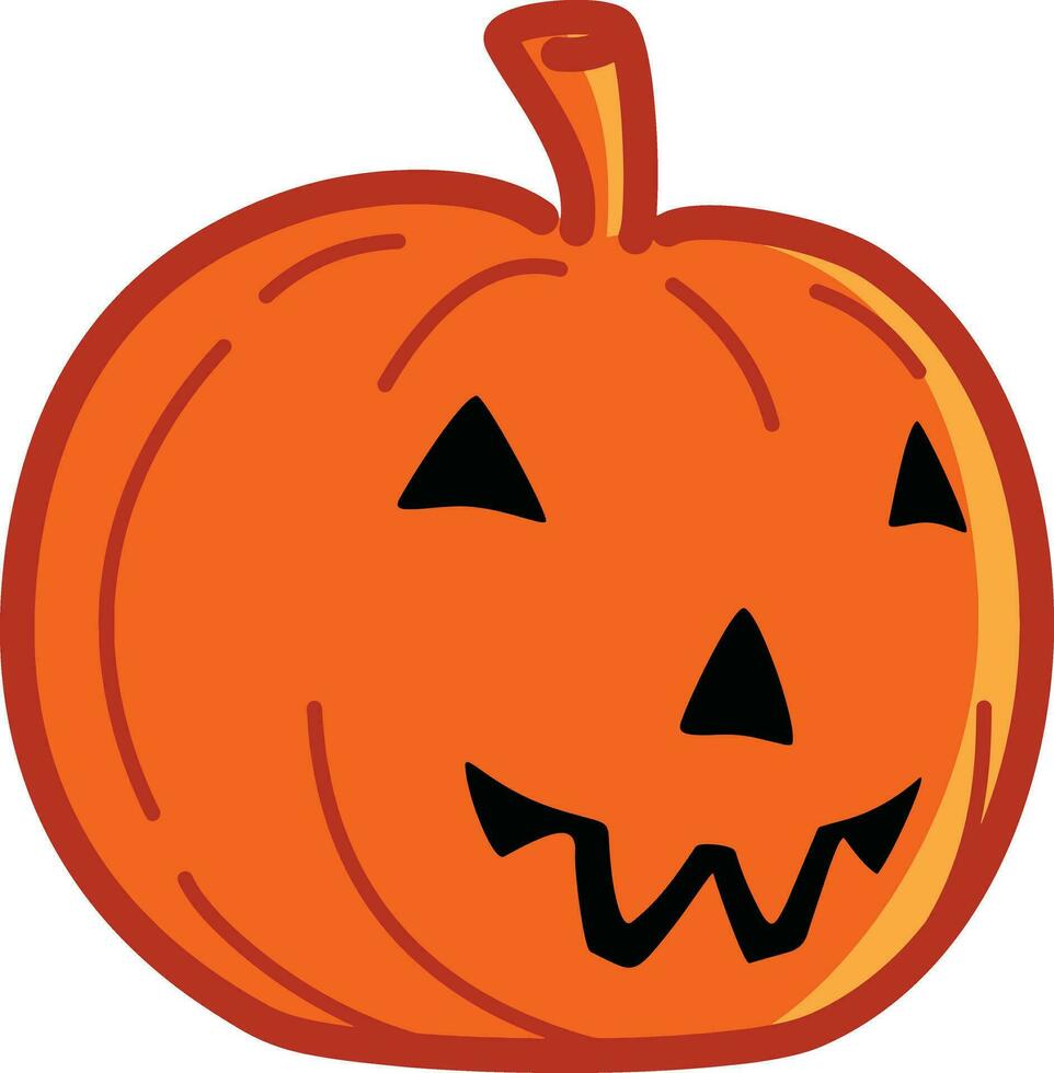 glanzend tekenfilm halloween pompoen lantaarn. grappig gezicht en blanco. icoon reeks detailopname geïsoleerd Aan wit achtergrond. voorkant visie. ontwerp sjabloon. herfst vakantie, halloween concept vector