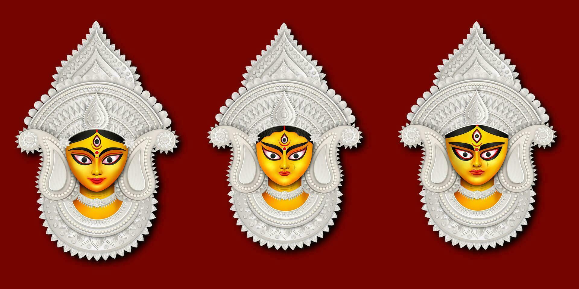 durga gezicht illustratie voor de gelukkig durga puja viering vector