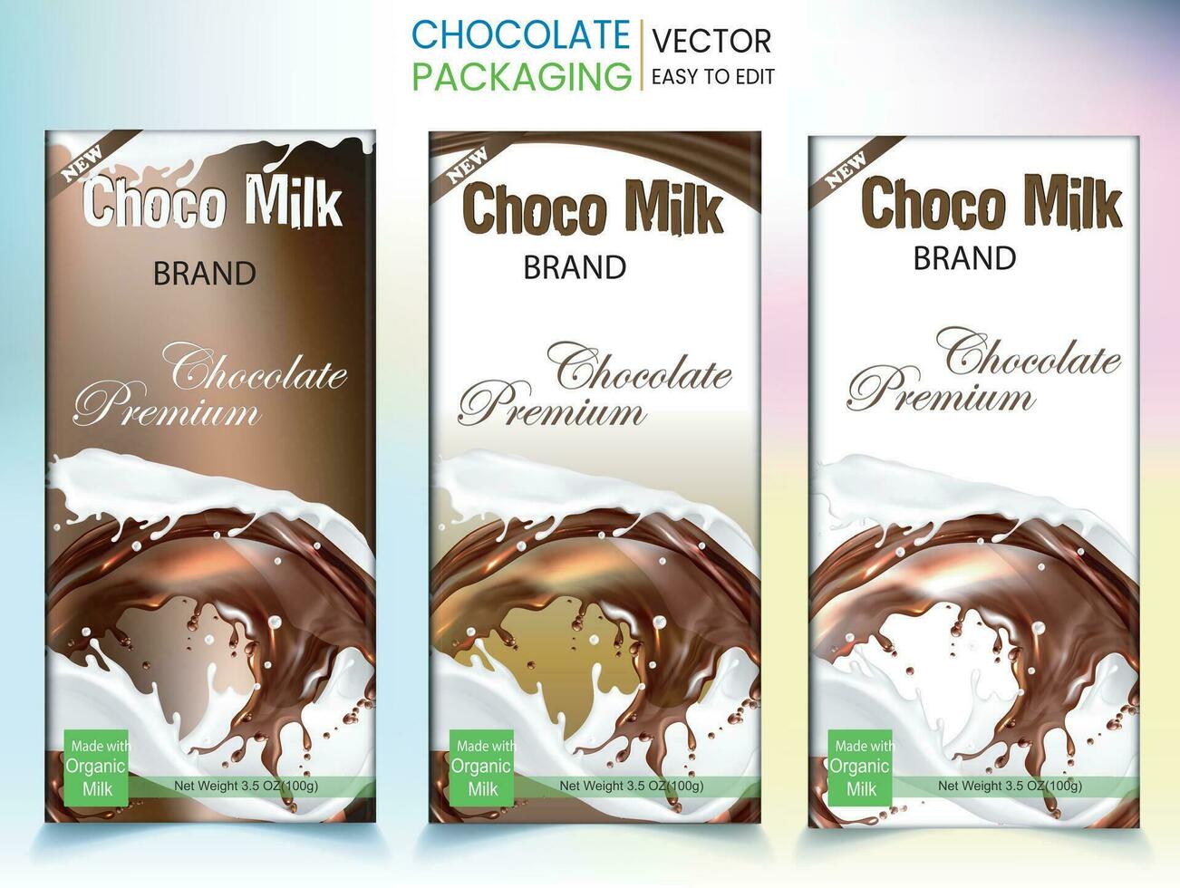 chocola verpakking, chocola label, olijf- pak, Choco banaan pak, gemengd smaak chocola, vrij vector verpakking, smaak chocola, chocolade bar, kokosnoot bar vector