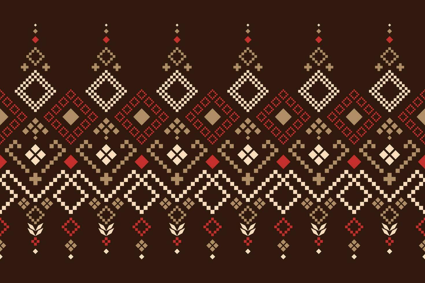 kruis steek kleurrijk meetkundig traditioneel etnisch patroon ikat naadloos patroon abstract ontwerp voor kleding stof afdrukken kleding jurk tapijt gordijnen en sarong aztec Afrikaanse Indisch Indonesisch vector