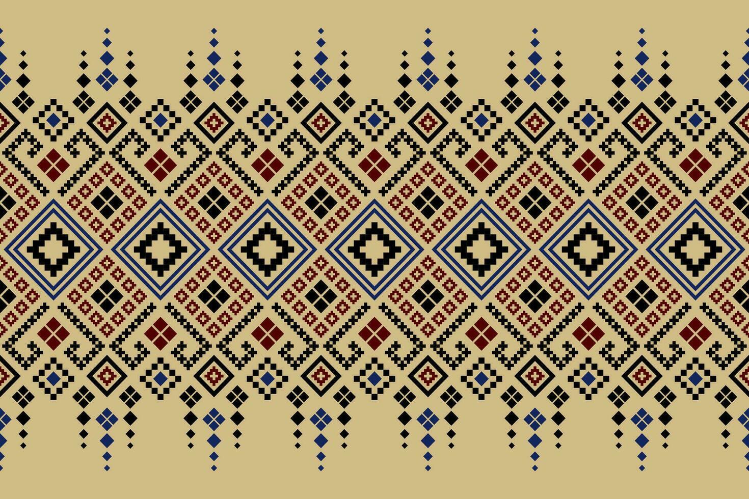 natuur jaargangen kruis steek traditioneel etnisch patroon paisley bloem ikat achtergrond abstract aztec Afrikaanse Indonesisch Indisch naadloos patroon voor kleding stof afdrukken kleding jurk tapijt gordijnen en sarong vector