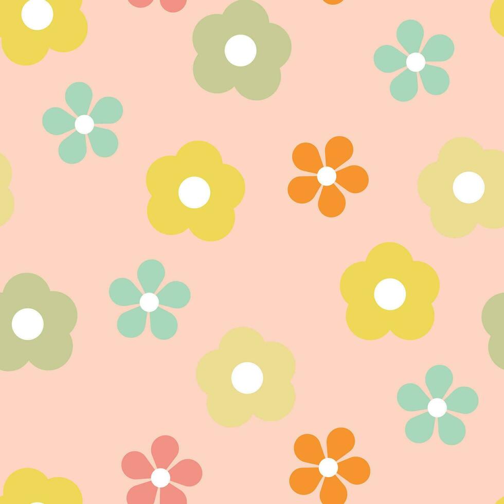 kleurrijk bloemen naadloos patroon voor kleding stof afdrukken, textiel, geschenk omhulsel papier. kleurrijk vector voor kinderen, vlak stijl