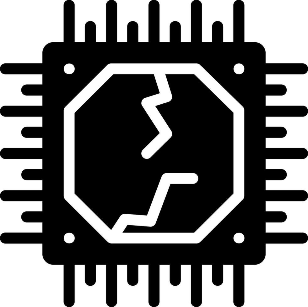 processor glyph-pictogram vector
