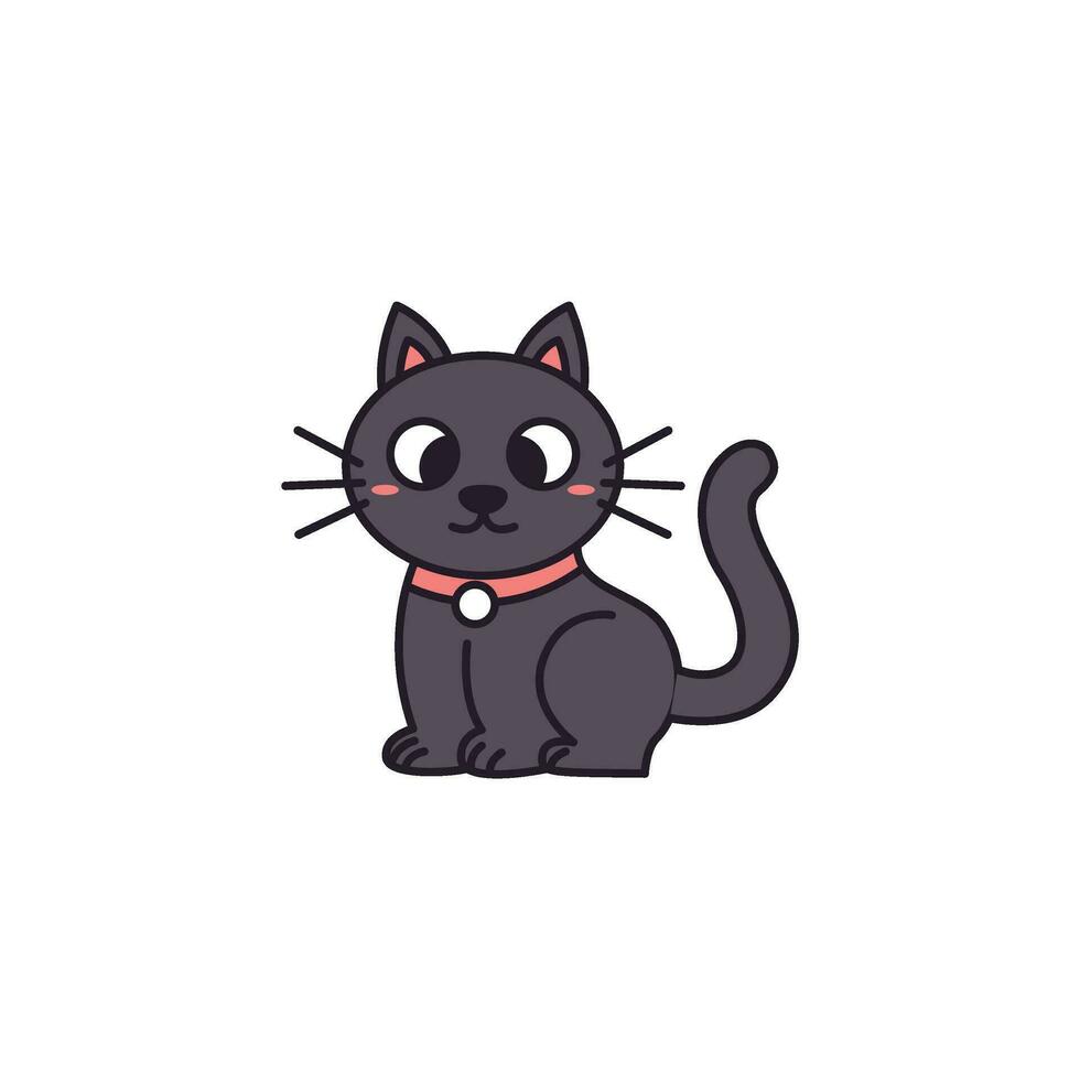 zwarte kat illustratie vector