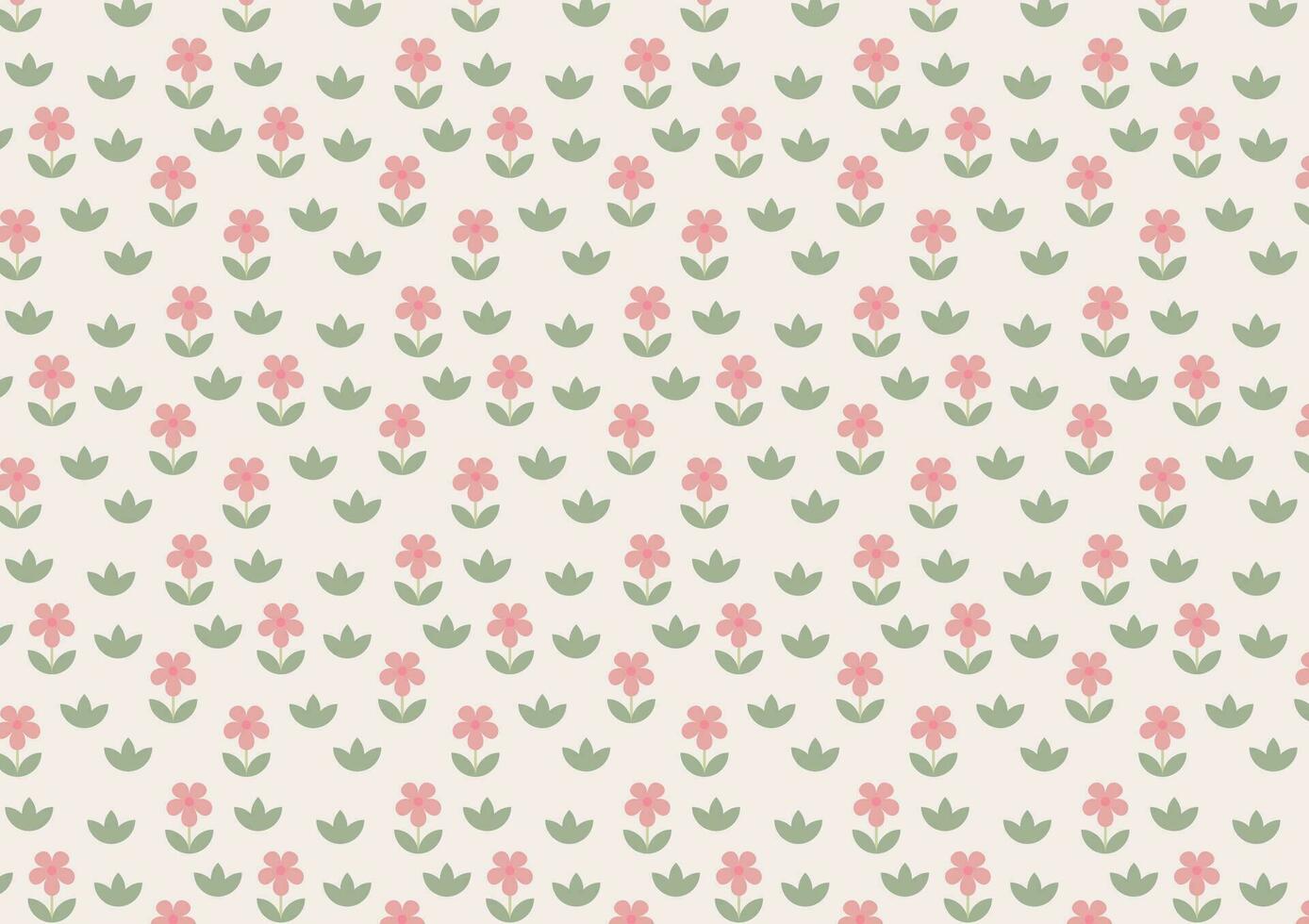 schattig blad zacht behang roze bloem lijn patroon bloesem decoratie achtergrond vector