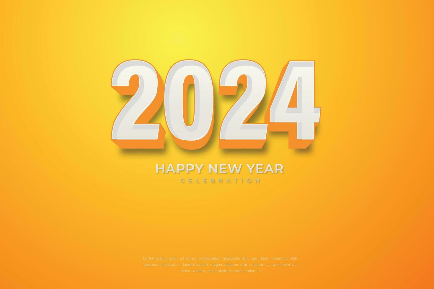 gemakkelijk en schoon ontwerp gelukkig nieuw jaar 2024. oranje achtergrond voor spandoeken, posters of kalender. vector