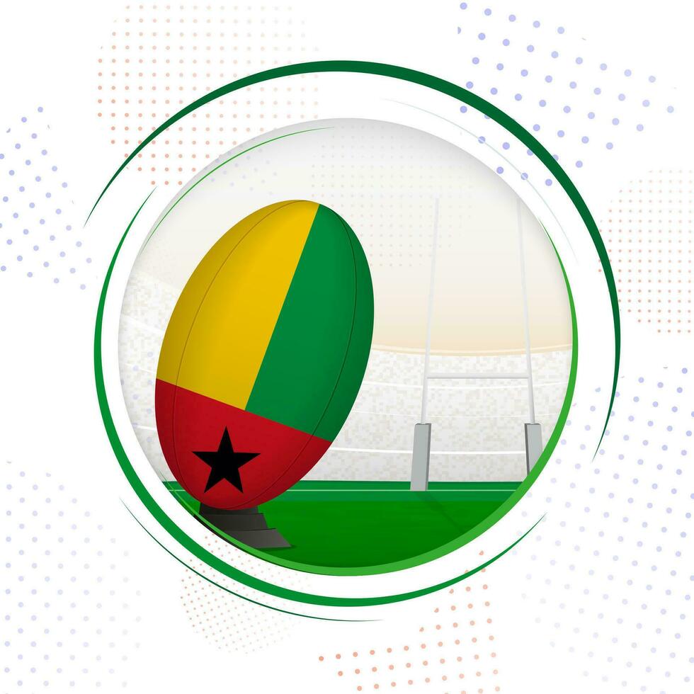 vlag van Guinea-Bissau Aan rugby bal. ronde rugby icoon met vlag van guinea-bissau. vector