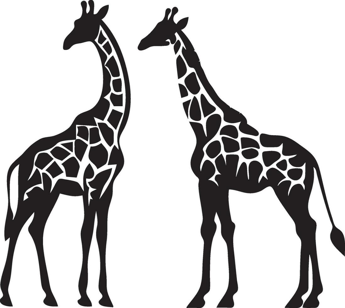 giraffe geïsoleerd Aan wit wild leven vector