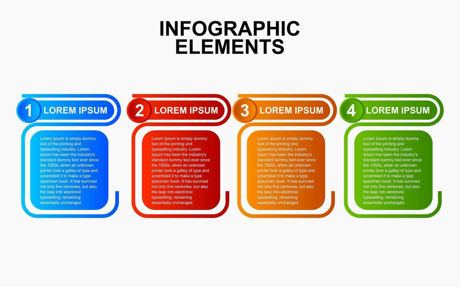 infographic sjabloon ontwerp met 4 stappen. infographic ontwerp voor presentaties, spandoeken, infografieken en posters vector