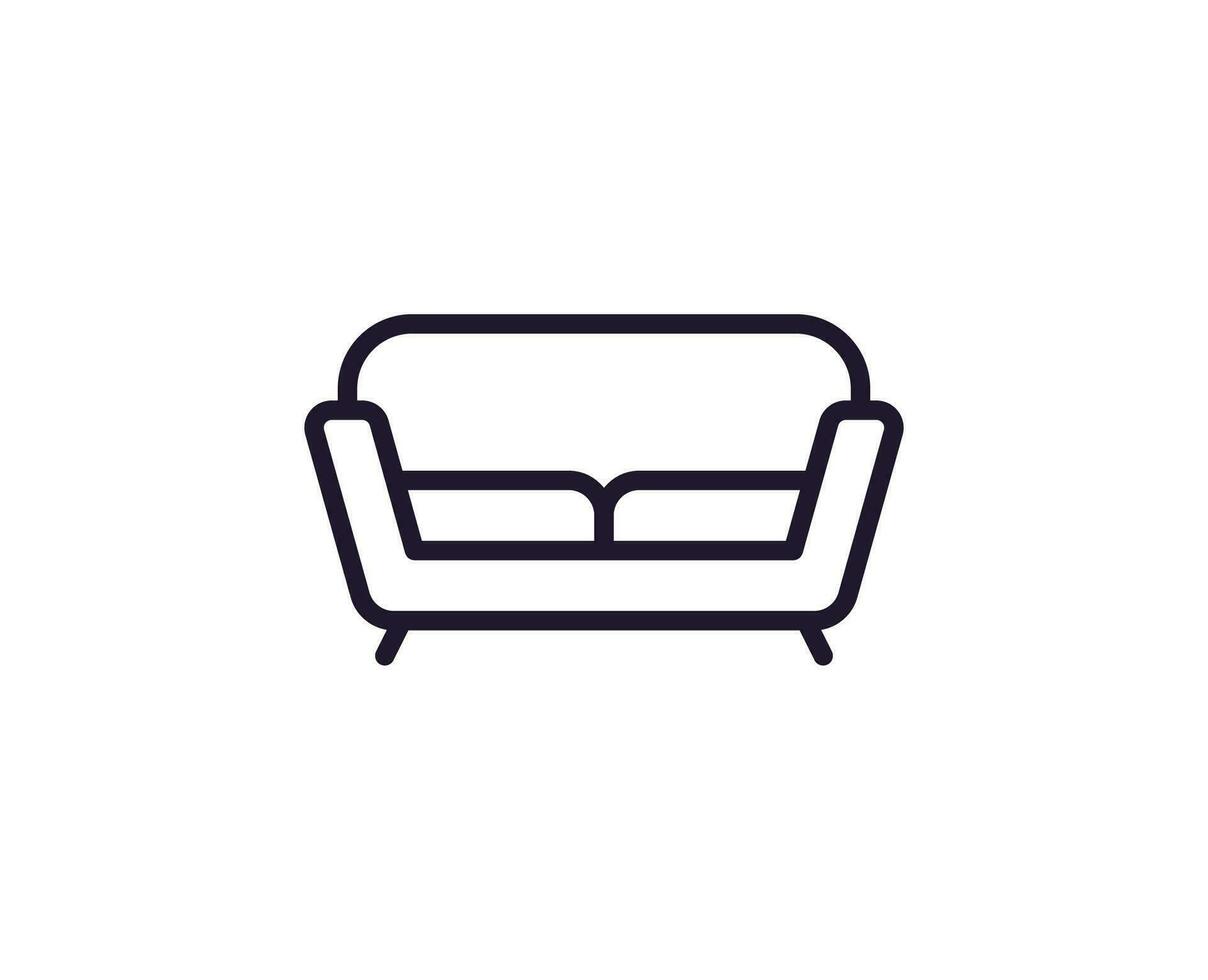 sofa concept. single premie bewerkbare beroerte pictogram perfect voor logo's, mobiel appjes, online winkels en web plaatsen. vector symbool geïsoleerd Aan wit achtergrond.