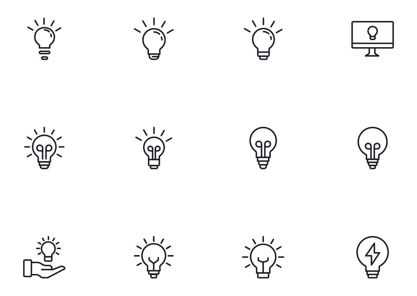lamp concept. verzameling van lamp hoog kwaliteit vector schets tekens voor web Pagina's, boeken, online winkels, flyers, banners enz. reeks van premie illustraties geïsoleerd Aan wit achtergrond