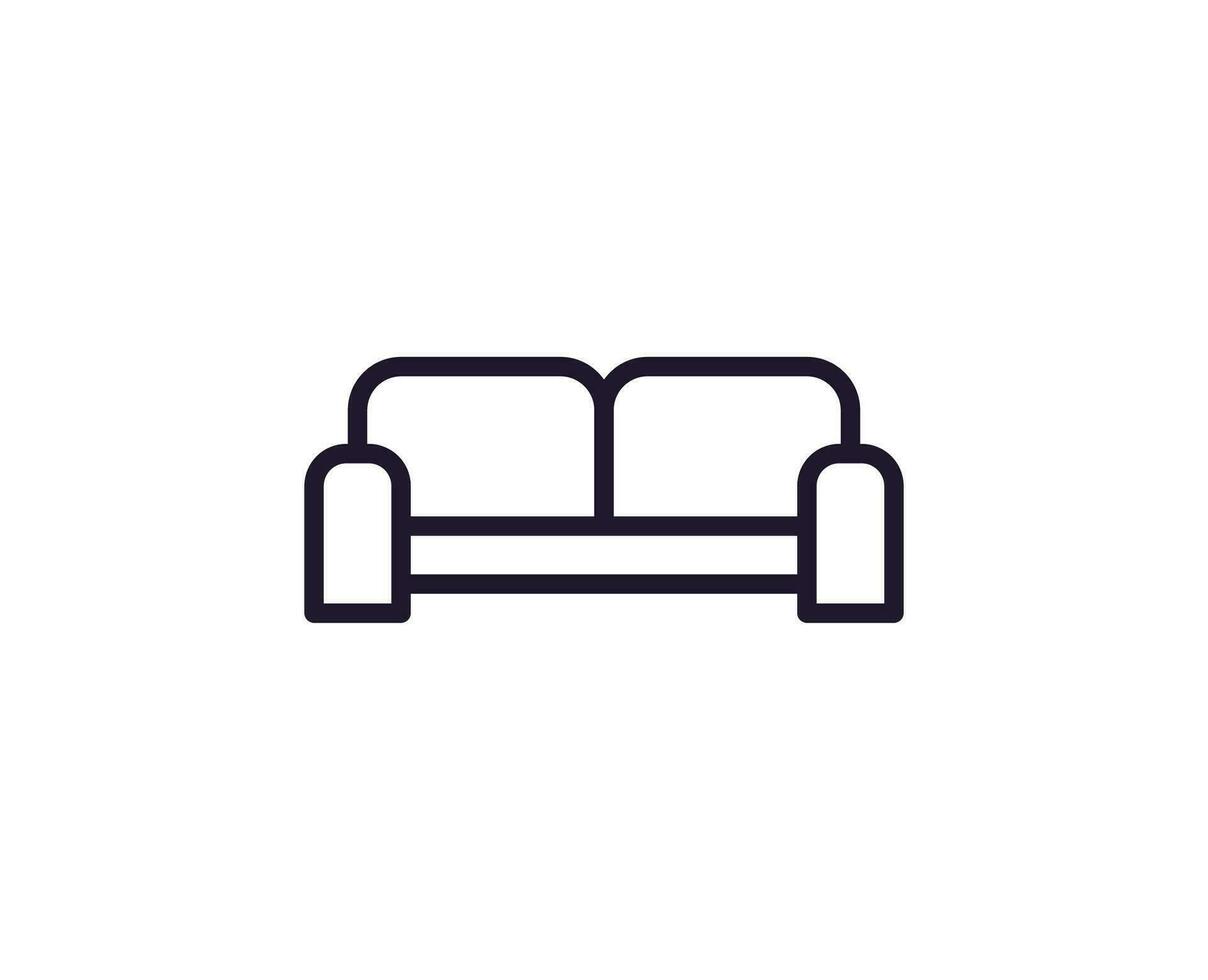 sofa concept. single premie bewerkbare beroerte pictogram perfect voor logo's, mobiel appjes, online winkels en web plaatsen. vector symbool geïsoleerd Aan wit achtergrond.