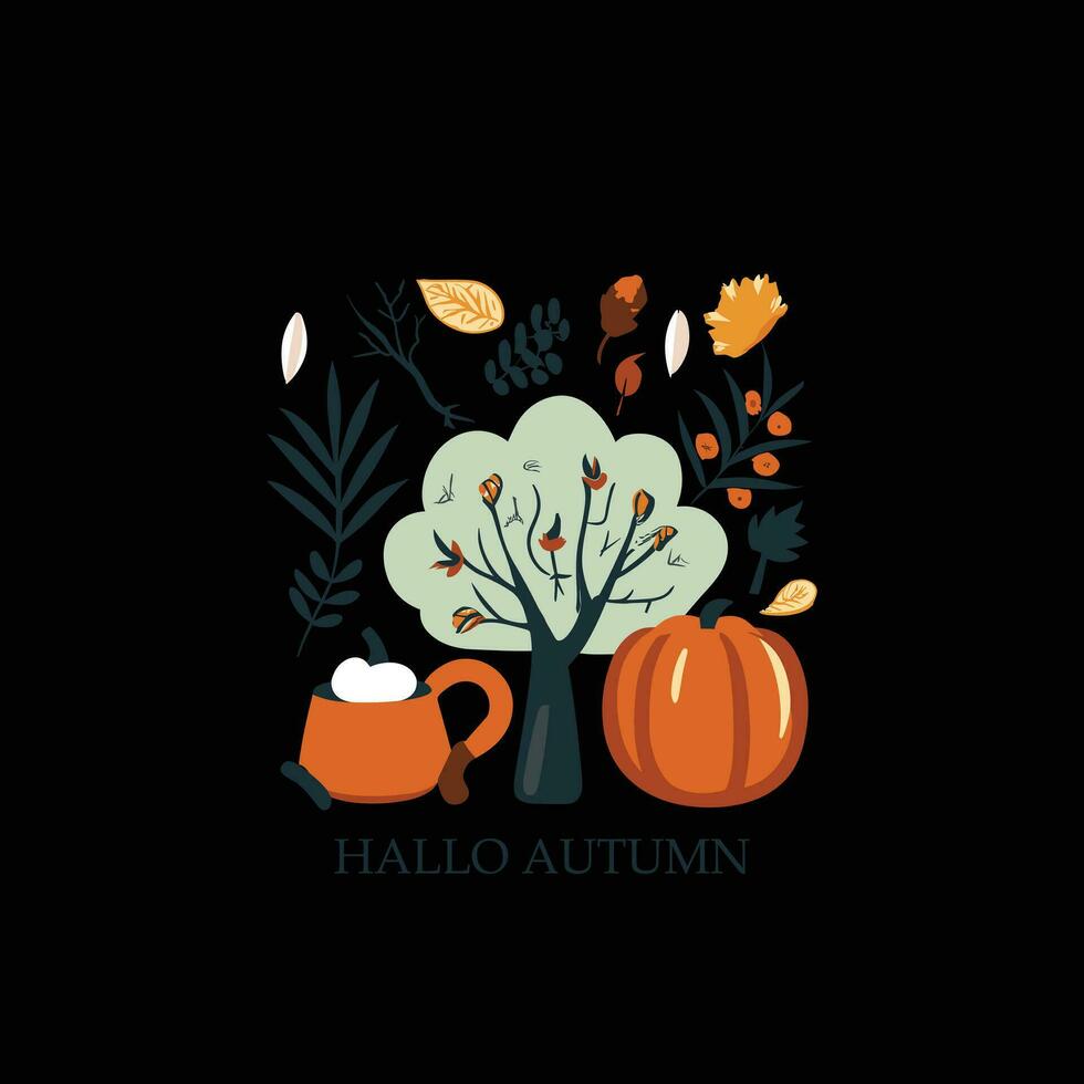 hallo herfst achtergrond vector