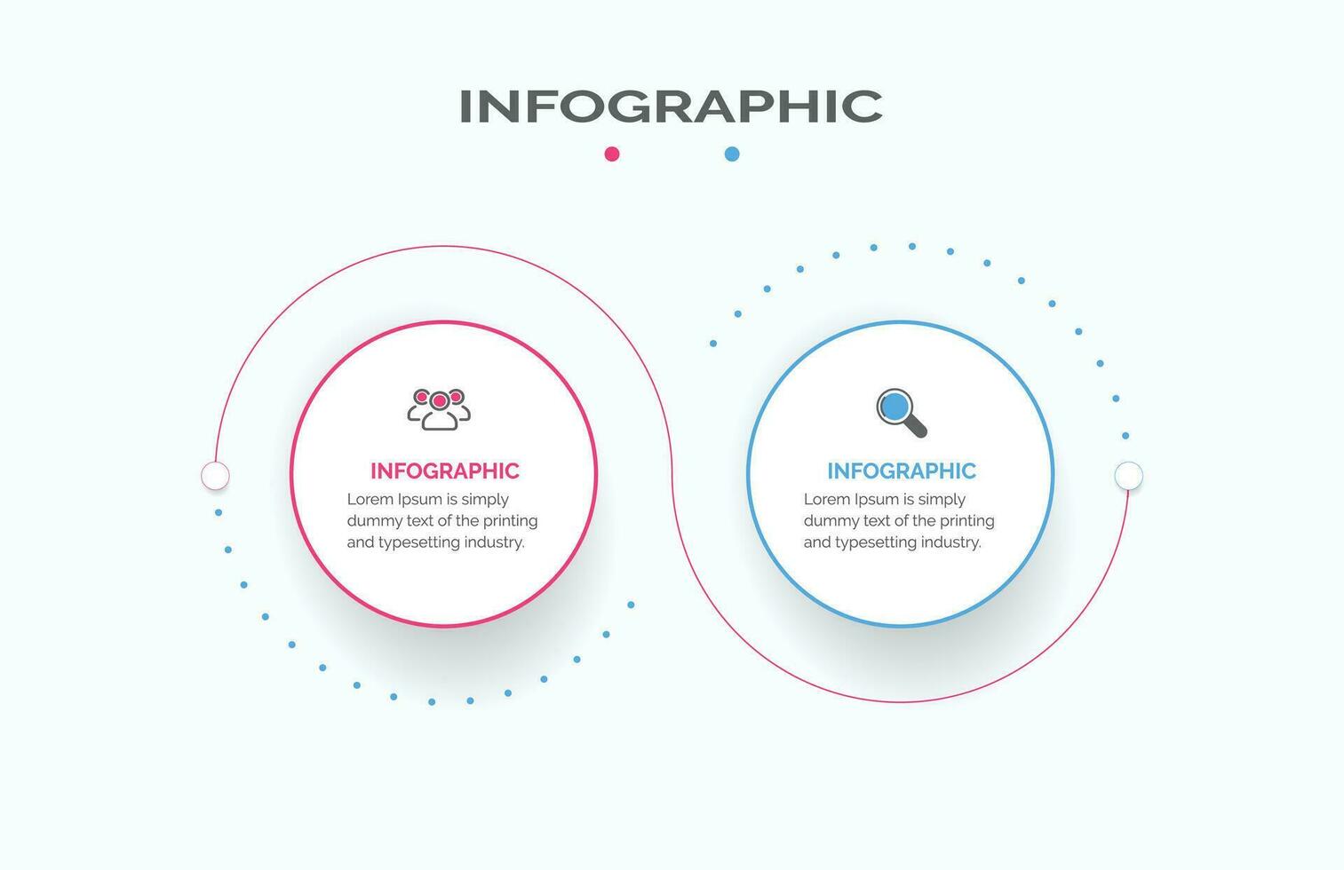 infographic elementen gegevens visualisatie abstract elementen van grafiek, diagram met 2 stappen, opties, onderdelen, of processen kan worden gebruikt voor bedrijf werkwijze, werkstroom, reclame, vector