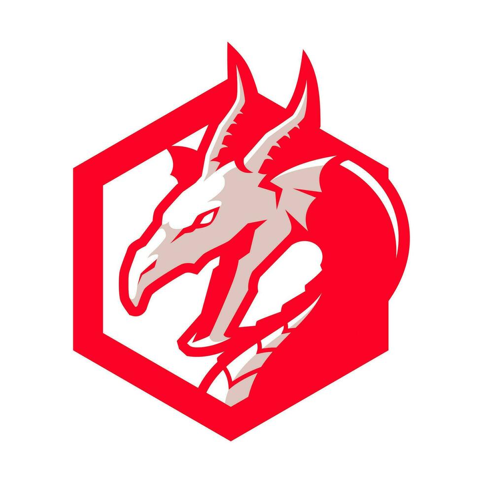 draak sjabloon mascotte logo ontwerp vector