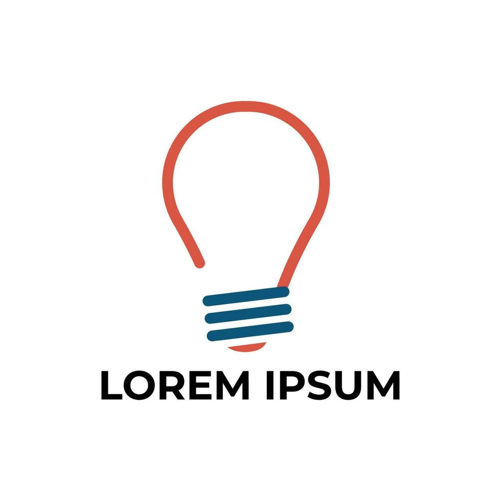 lamp logo, creativiteit, idee, rood en blauw vector