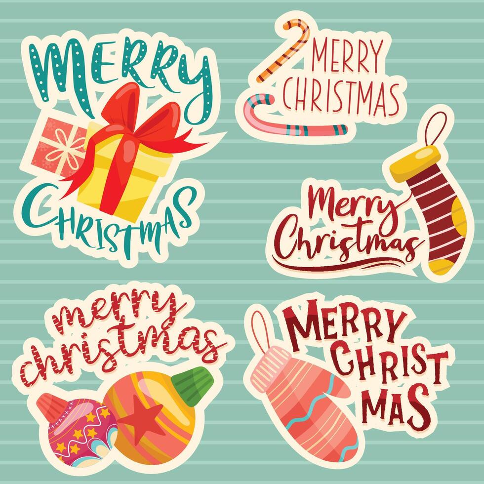 merry christmas belettering ontwerpset. vector