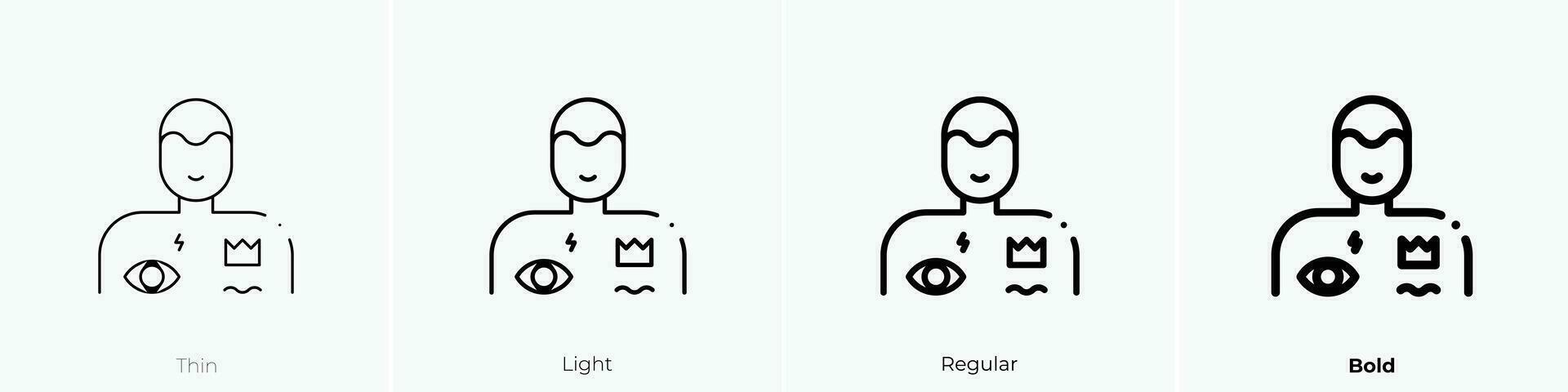 tatoeëren icoon. dun, licht, regelmatig en stoutmoedig stijl ontwerp geïsoleerd Aan wit achtergrond vector