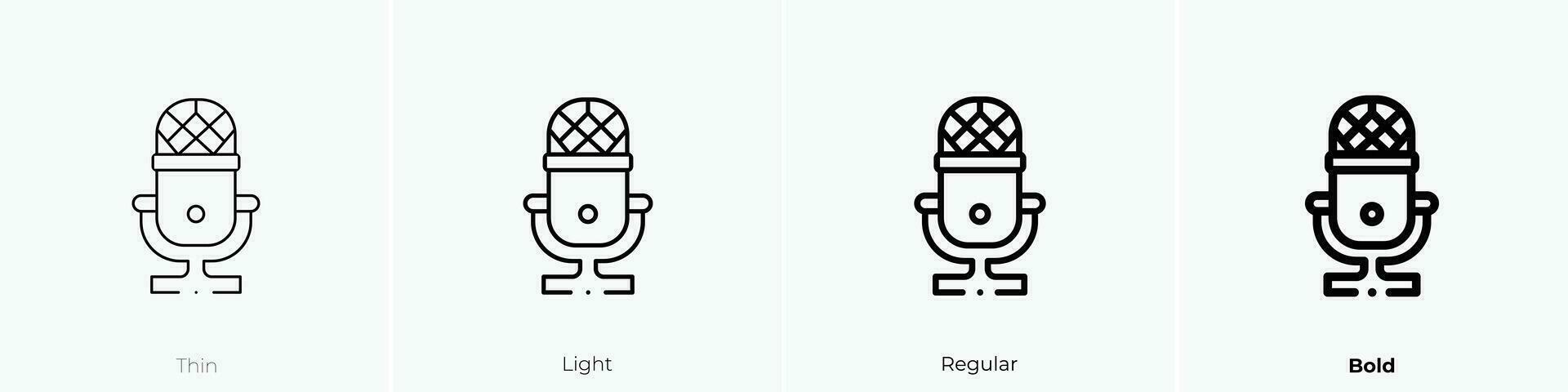 studio microfoon icoon. dun, licht, regelmatig en stoutmoedig stijl ontwerp geïsoleerd Aan wit achtergrond vector