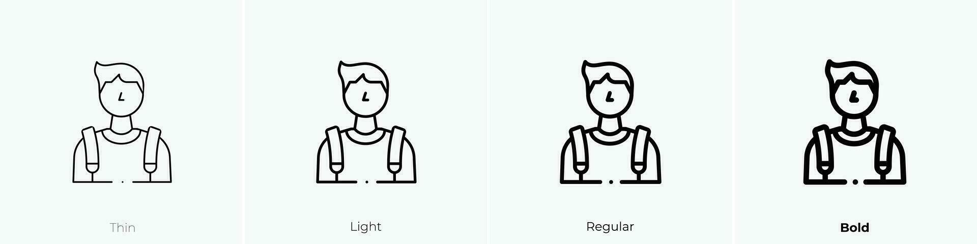 leerling icoon. dun, licht, regelmatig en stoutmoedig stijl ontwerp geïsoleerd Aan wit achtergrond vector