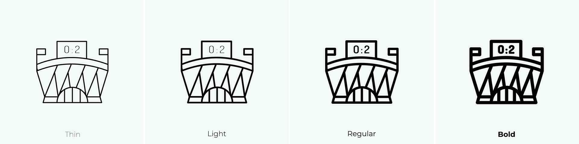 stadion icoon. dun, licht, regelmatig en stoutmoedig stijl ontwerp geïsoleerd Aan wit achtergrond vector