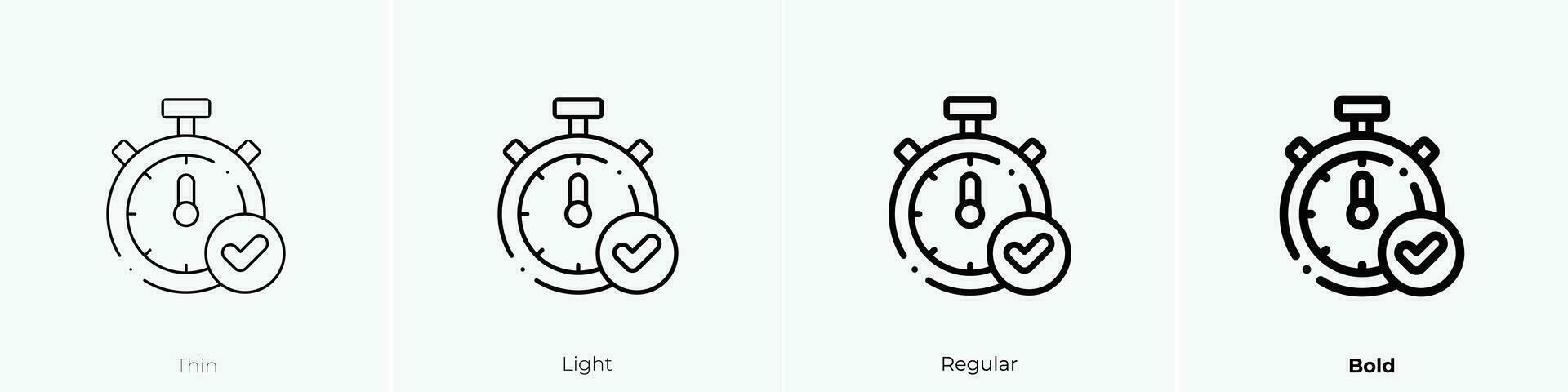 stopwatch icoon. dun, licht, regelmatig en stoutmoedig stijl ontwerp geïsoleerd Aan wit achtergrond vector