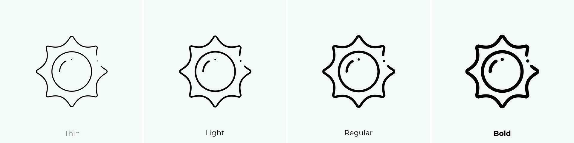 zonneschijn icoon. dun, licht, regelmatig en stoutmoedig stijl ontwerp geïsoleerd Aan wit achtergrond vector