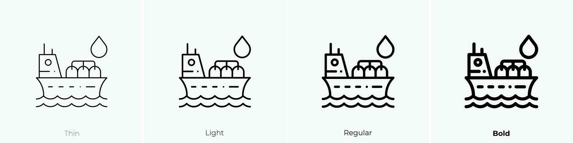 tanker icoon. dun, licht, regelmatig en stoutmoedig stijl ontwerp geïsoleerd Aan wit achtergrond vector