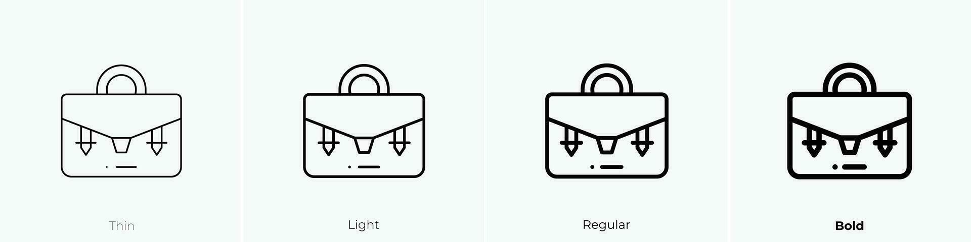 koffer icoon. dun, licht, regelmatig en stoutmoedig stijl ontwerp geïsoleerd Aan wit achtergrond vector