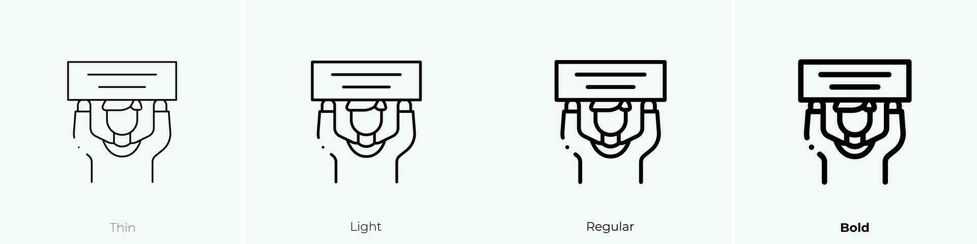 supporter icoon. dun, licht, regelmatig en stoutmoedig stijl ontwerp geïsoleerd Aan wit achtergrond vector