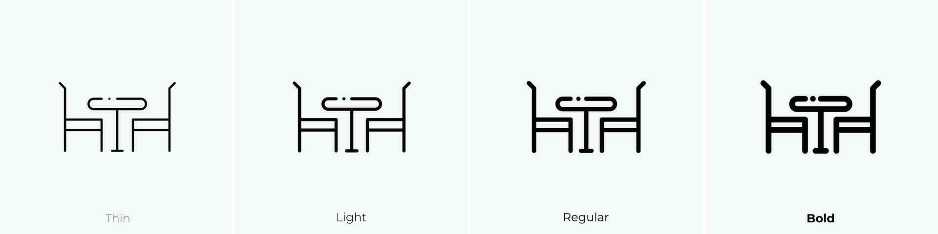 tafel icoon. dun, licht, regelmatig en stoutmoedig stijl ontwerp geïsoleerd Aan wit achtergrond vector