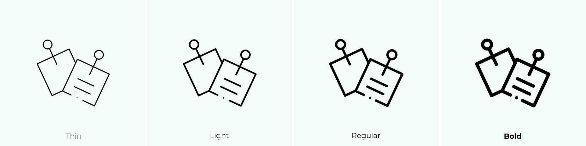 kleverig aantekeningen icoon. dun, licht, regelmatig en stoutmoedig stijl ontwerp geïsoleerd Aan wit achtergrond vector