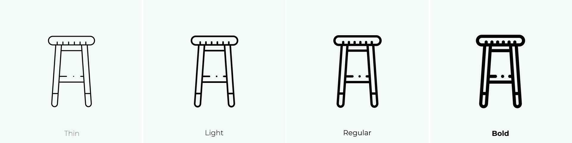 stoel icoon. dun, licht, regelmatig en stoutmoedig stijl ontwerp geïsoleerd Aan wit achtergrond vector