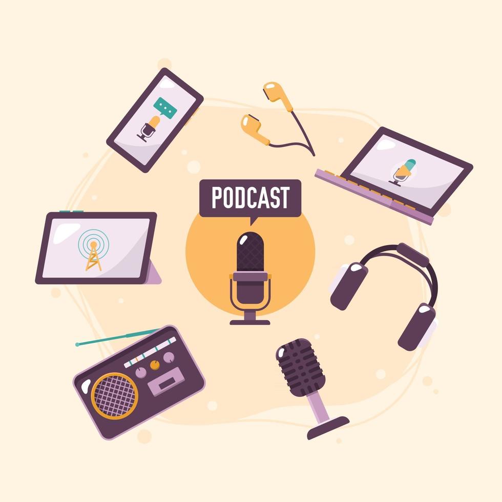 podcast dag collectie vector