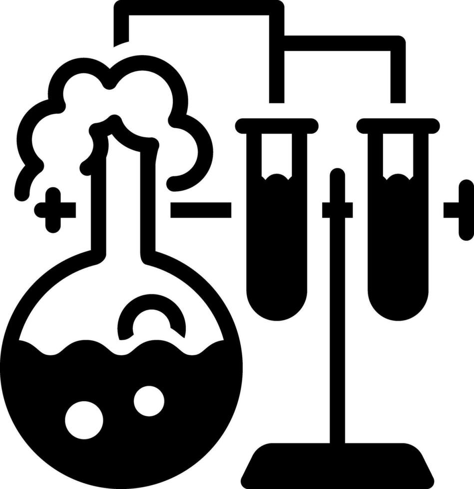 solide icoon voor chemie test vector