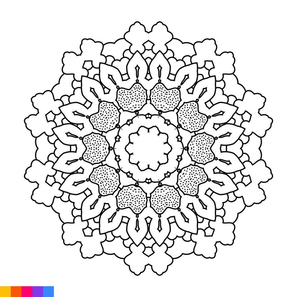 mandala kunst voor kleur boek. schoon decoratief ronde ornament. oosters patroon, vector illustratie kleur boek bladzijde. circulaire patroon in het formulier van mandala voor henna, mehndi, tatoeëren, decoratie.