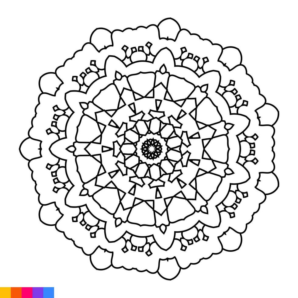 mandala kunst voor kleur boek. schoon decoratief ronde ornament. oosters patroon, vector illustratie kleur boek bladzijde. circulaire patroon in het formulier van mandala voor henna, mehndi, tatoeëren, decoratie.