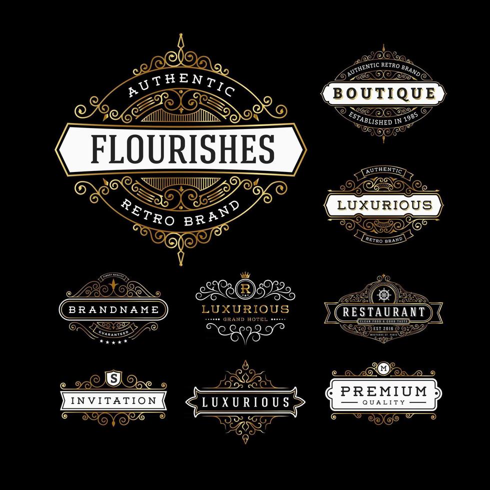 vintage luxe logo vector