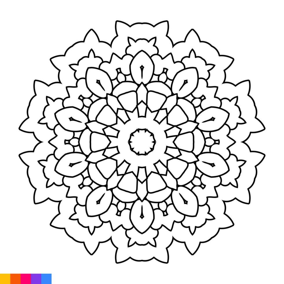 mandala kunst voor kleur boek. schoon decoratief ronde ornament. oosters patroon, vector illustratie kleur boek bladzijde. circulaire patroon in het formulier van mandala voor henna, mehndi, tatoeëren, decoratie.