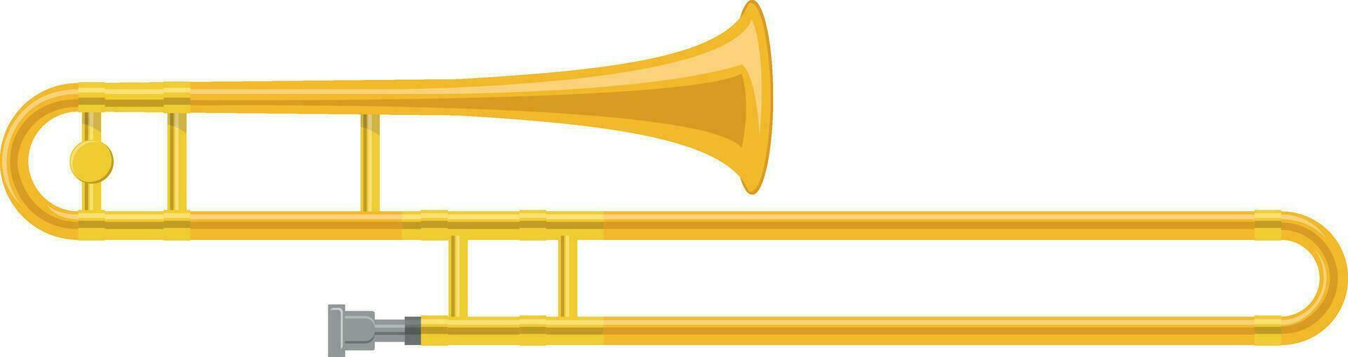 vector illustratie van een trombone in tekenfilm stijl geïsoleerd Aan wit achtergrond