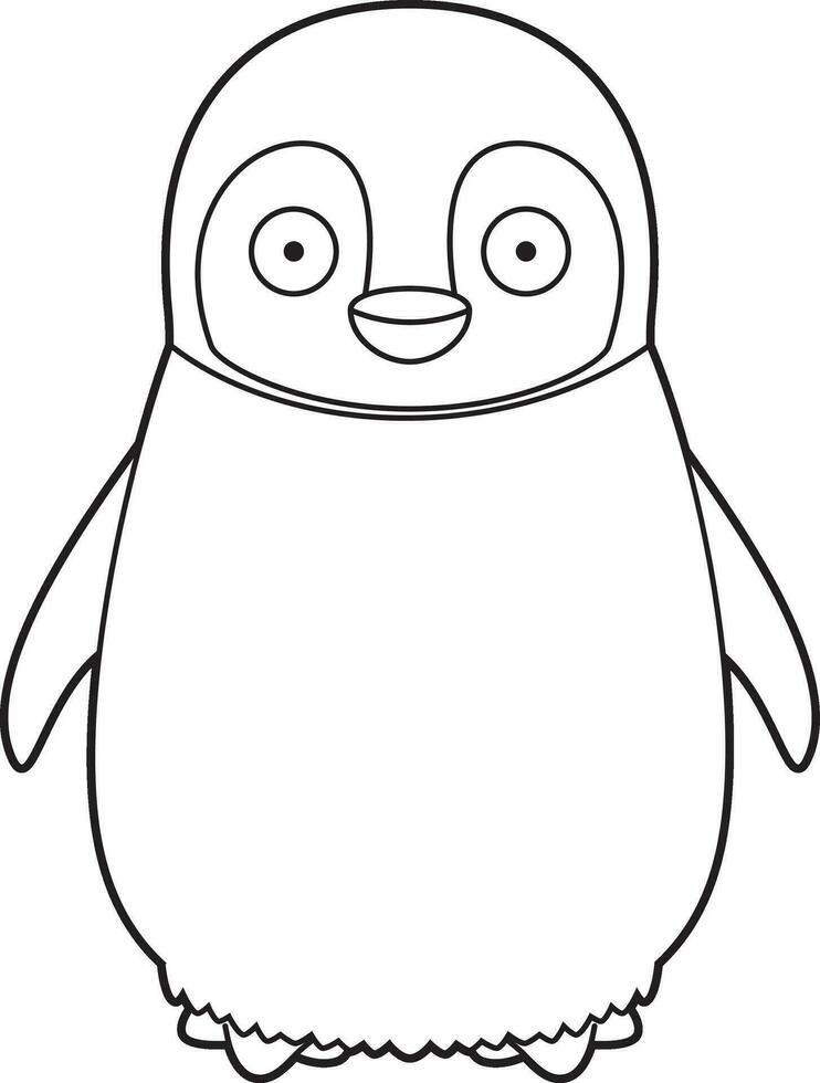gemakkelijk kleur tekenfilm vector illustratie van een baby pinguïn